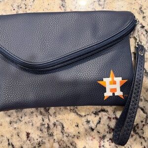 Navy Blue Leather Wristlet Houston astros!!!